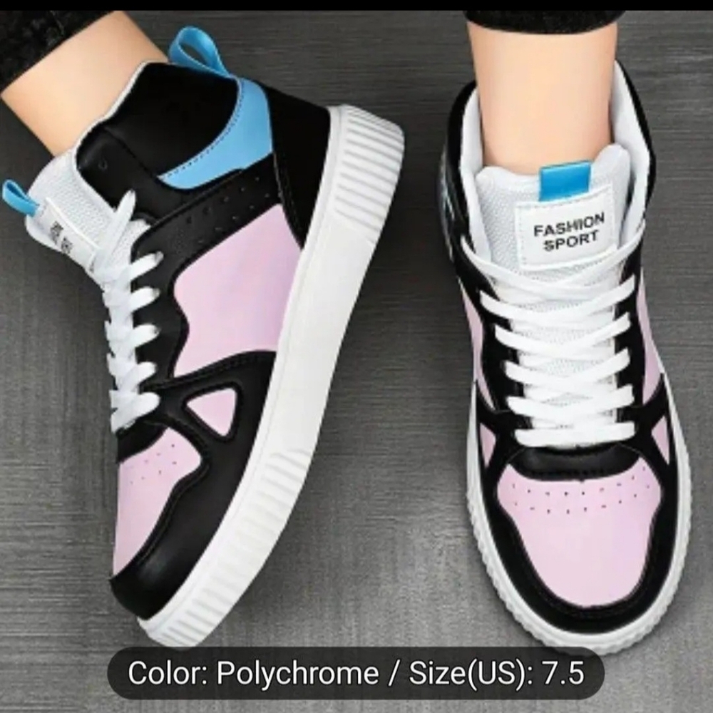 Women's Sneakers - Black and Pink